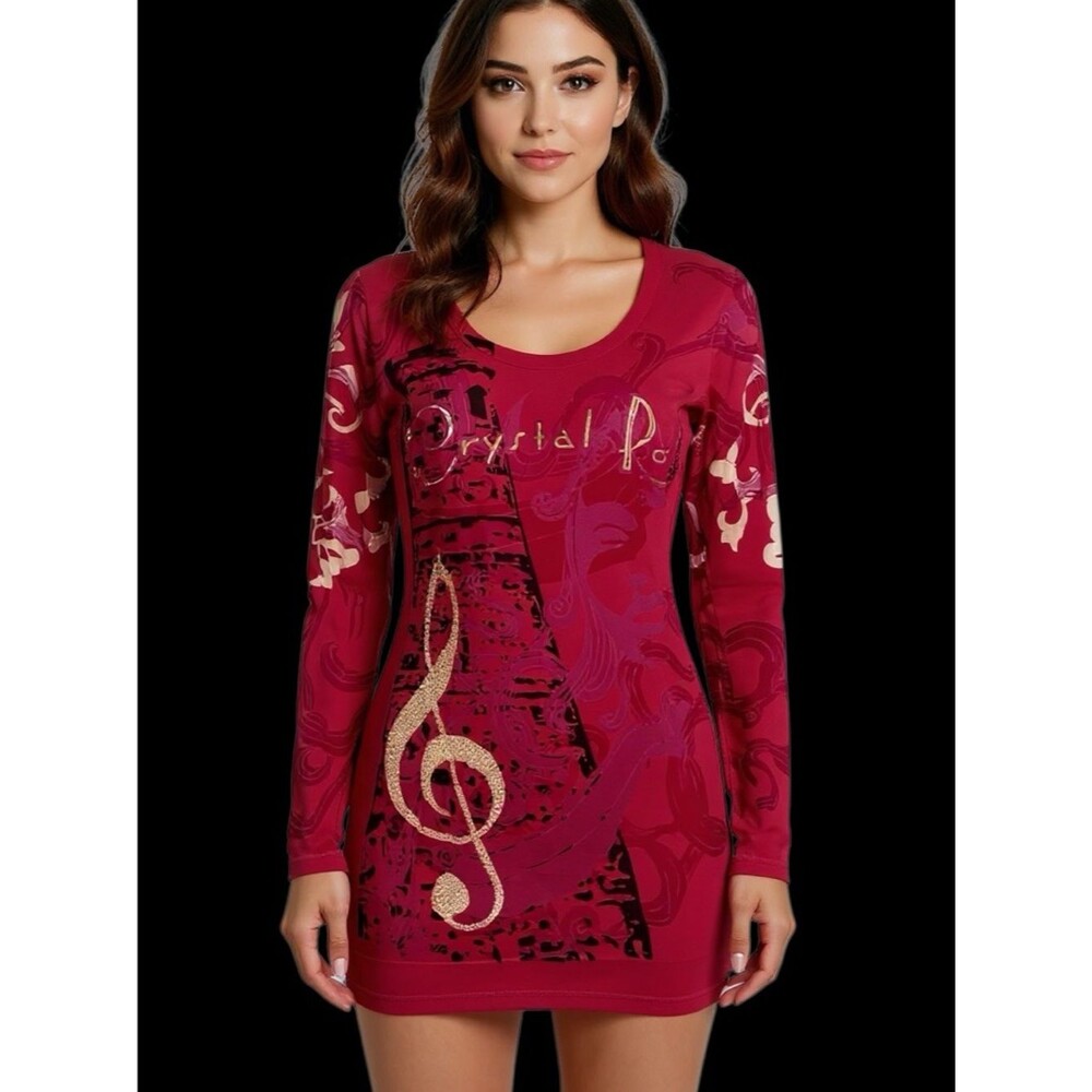 Crystal Rock Limited Edition L/S Mini Dress | Embellished Repunzel Top NWT S.